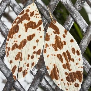 Mozelle Brown Cow Shredded Earrings